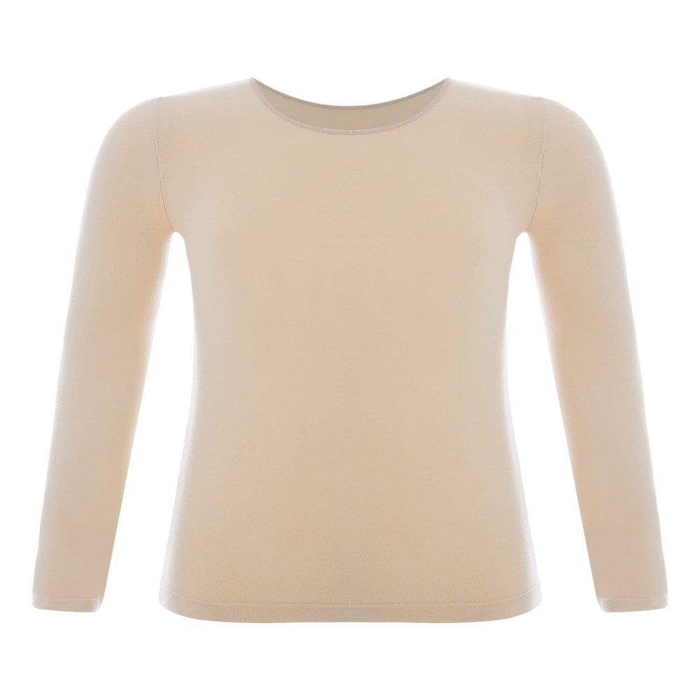 Hansber Kids Girls Boys Compression Base Layer Thermal Underwear Tops Stretchy Nylon Long Sleeve Undershirts Type A Nude 10-12