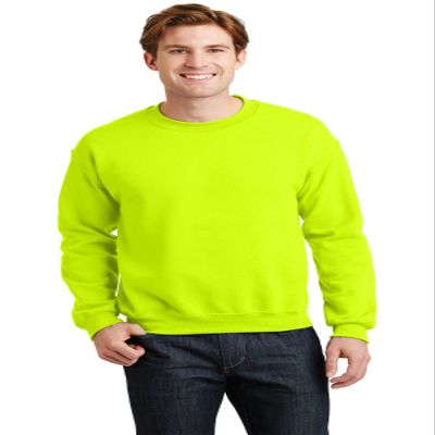 Gildan Fleece Crewneck Sweatshirt, Style G18000 Safety Green X-Large