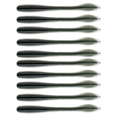 BAITFUEL Crush Worm Infused with Supercharged X55 Formula Gel: Fish Scent Technology with Powerful Attractants | 3.75-Inch, Midnight Green (PN: X71586)