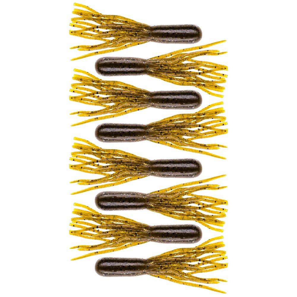 BAITFUEL Tubes Infused with Supercharged X55 Formula Gel: Fish Scent Technology with Powerful Attractants | 2.5-Inch, Green Pumpkin (PN: X74505)