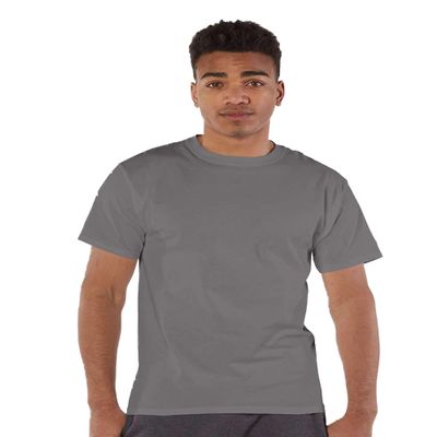 Champion Mens Short Sleeve T-Shirt, 3XL, Stone Grey