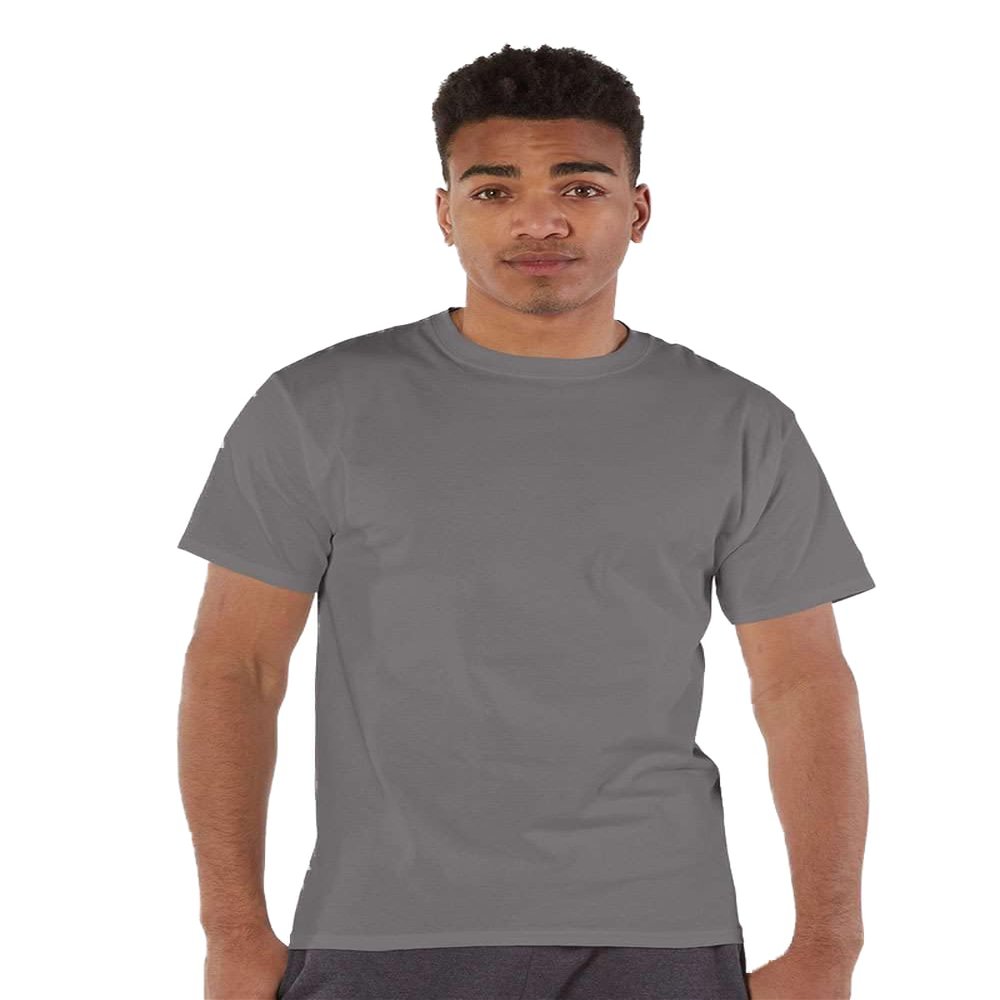 Champion Mens Short Sleeve T-Shirt, 3XL, Stone Grey