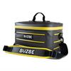 BUZBE Empty Swarm 28 Modular Waterproof Tackle Bag - Customizable, Airtight, Dry Bag for Saltwater Fishing - Grey and Yellow view 1