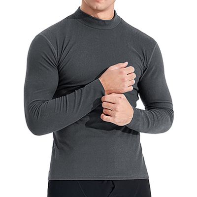 Hansber Men's Turtleneck Long Sleeve Pullover Sweater Thermal Underwear Tops Fall Winter Warm Undershirts Dark Grey XX-Large