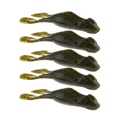 BAITFUEL BF Toad Infused with Supercharged X55 Formula Gel: Fish Scent Technology with Powerful Attractants | 4-Inch, Green Pumpkin (PN: X85505)