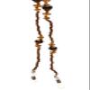 Calabria Fashion Eye Glasses Chain Holder Beaded Crystals Brown Women Eyeglass Necklace Retainer Rubber Loops Around Neck view 1