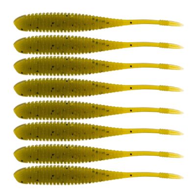 BAITFUEL Flat Sided Shad Infused with Supercharged X55 Formula Gel: Fish Scent Technology with Powerful Attractants | 3.5-Inch, Green Pumpkin Watermelon (PN: X77528)