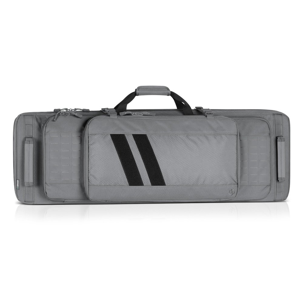 Savior Equipment Specialist Series Tactical Double Long Gun Bag Case Backpack 4 Pistol Handgun Storage, Lockable Zippers, Padded Drag Handles, w/Adjustable Shoulder Strap, 46 Inch SW Gray