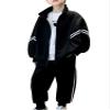Kvysinly Boy's Tracksuit Long Sleeve Striped Print Jacket with Sweatpants Workout Jogging Suit Sweatsuit Activewear Black 2-3 Years view 1