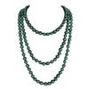 1920s Long Fake Pearls Strand Necklace Layered Retro Vintage Imitation Round Beaded Ball for Women Flapper Party Wedding Costume Party Halloween Jewelry Mother's Day Gift-Green view 1