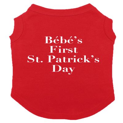 Bebe's First St. Patrick's Day - TV Show Dog Shirt (Red, 3X-Large)