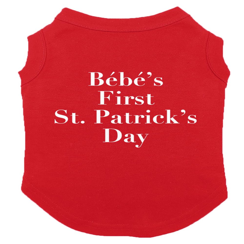 Bebe's First St. Patrick's Day - TV Show Dog Shirt (Red, 3X-Large)