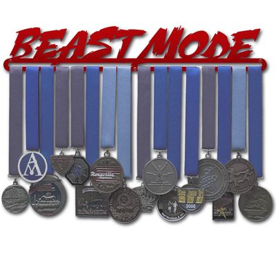 Allied Medal Hangers  Beast Mode - RED Powder Coat - (18 Wide with 1 Hang bar) - Medal Hanger Holder Display Rack - Multiple Variations Offered!