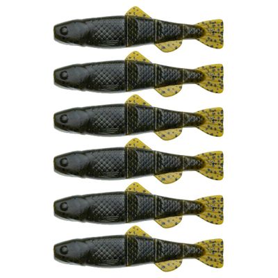 BAITFUEL Swimming Minnow Infused with Supercharged X55 Formula Gel: Fish Scent Technology with Powerful Attractants | 4-Inch, Green Pumpkin (PN: X84505)