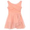 Agoky Women's Asymmetric Chiffon Lyrical Ballet Dance Gymnastics Leotard Dress Flowy High-Low Skirt Pink Small view 3