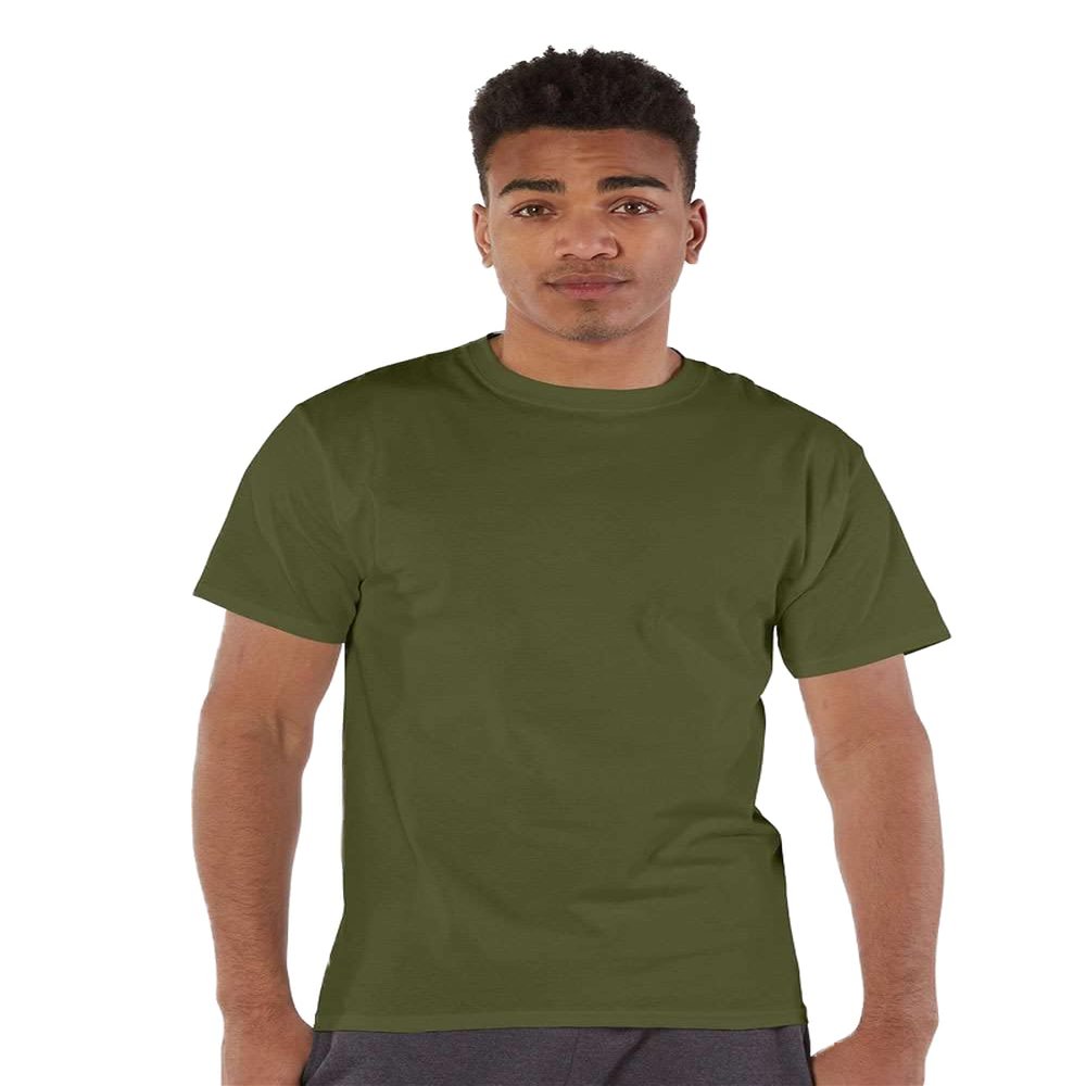 Champion Mens Short Sleeve T-Shirt, M, Fresh Olive