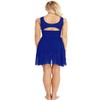 Agoky Women's Asymmetric Chiffon Lyrical Ballet Dance Gymnastics Leotard Dress Flowy High-Low Skirt Royal Blue XX-Large view 2
