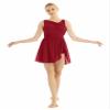 Agoky Women's Asymmetric Chiffon Lyrical Ballet Dance Gymnastics Leotard Dress Flowy High-Low Skirt Red X-Large view 2