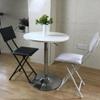 DIBAKO 18in Foldable Stool High Chair Pu Padded Tall Bar Stools Collapsible Bar Chair with Backrest for Outdoor Travel White (Color : White+Brown) view 4