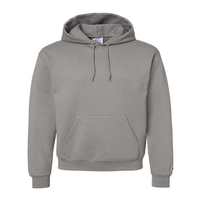 Champion Mens Powerblend Hooded Sweatshirt, 2XL, Stone Grey