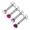 4PCS Steel Lip Ring Studs 16g 1.2mm 3/8 10mm 3mm Crystal Ball Labret Monroe Tragus Snakebites Earrings Piercing Jewelry 8878 view 1