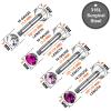 4PCS Steel Lip Ring Studs 16g 1.2mm 3/8 10mm 3mm Crystal Ball Labret Monroe Tragus Snakebites Earrings Piercing Jewelry 8878 view 2