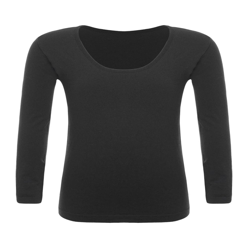 Hansber Kids Girls Boys Compression Base Layer Thermal Underwear Tops Stretchy Nylon Long Sleeve Undershirts Type A Black 2-4
