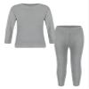 Hansber Unisex Kids Thermal Underwear Set for Boys Girls Long Johns Base Layer Tops with Bottoms Gray 5-6 Years view 1