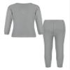 Hansber Unisex Kids Thermal Underwear Set for Boys Girls Long Johns Base Layer Tops with Bottoms Gray 5-6 Years view 2