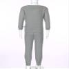 Hansber Unisex Kids Thermal Underwear Set for Boys Girls Long Johns Base Layer Tops with Bottoms Gray 5-6 Years view 4