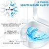 TOODOO 6 Pieces Braces Mouth Guard Kids Sports Mouth Guard for Kids Double Football Youth Mouthguards for Boxing Football Hockey Karate Basketball (Transparent, Transparent Blue) view 2