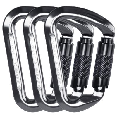 SEPEAK UIAA CE 30kN Climbing Carabiner Clips, Professional Heavy Duty Twist Locking Carabiners for Climbing,Mountaineering, Rappelling, Camping, Hiking, Swings, Large D Ring Hooks