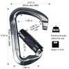 SEPEAK UIAA CE 30kN Climbing Carabiner Clips, Professional Heavy Duty Twist Locking Carabiners for Climbing,Mountaineering, Rappelling, Camping, Hiking, Swings, Large D Ring Hooks view 4