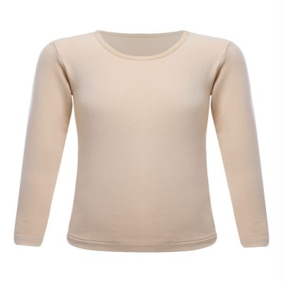Hansber Kids Girls Boys Compression Base Layer Thermal Underwear Tops Stretchy Nylon Long Sleeve Undershirts Type B(Nude) 2-4