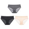 3-Pack Women's Underwear Ice Silk Traceless Thin Breathable Panties Girl Sexy Lace Mid Waist Cotton Cotton Bottom Crotch Briefs (Color : 3PCS Style 10, Size : Medium) view 1