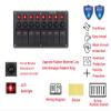 8 Gang Switch Panel Circuit Breaker Toggle Rocker Switch Boat Marine RV Truck Camper view 2