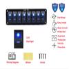 8 Gang Switch Panel Aluminum ON Off Rocker Toggle Switch Panel Waterproof 12V 24V Automotive Car Marine Boat RV Camper Truck view 2