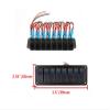 8 Gang Switch Panel Aluminum ON Off Rocker Toggle Switch Panel Waterproof 12V 24V Automotive Car Marine Boat RV Camper Truck view 3