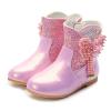 Children Short Boots Winter Plush Cotton Boots High Heel Boots Princess Boots Dress Shoes for Girls (Red, 4-4.5 Years Little Child) view 2