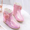 Children Short Boots Winter Plush Cotton Boots High Heel Boots Princess Boots Dress Shoes for Girls (Red, 4-4.5 Years Little Child) view 4