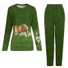 Cute Guinea Pigs Women's Pajama Set 2 Piece Long Sleeve Loungewear Top and Pants view 3