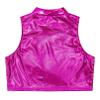 iiniim Girls Shiny Metallic Turtleneck Crop Tank Tops for Gymnastic Leotard Jazz Ballet Dance wear Costume Rose Red 16 view 4