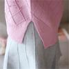 Women Fall Sweaters Cropped Sweater Fashion Pullover Sweaters Solid Loose Plaid Knitted Sweater Tops view 4