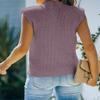 Amarmia Women's Mock Neck Knit Sweater Vest Sleeveless Casual Trendy Summer Ribbed Pullover Tank Tops Dark Purple view 3