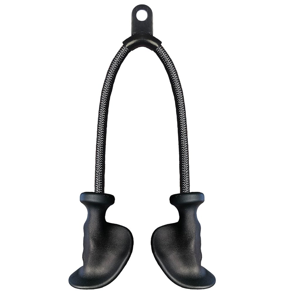 Ergonomic Tricep Rope Pull Down Attachment, Upgraded Long Triceps Rope Cable Attachments for Gym, Lat Pull Down Bar for Cable Machine, Tricep Lat Pulldown Workout Cable Attachments (HAND ROPE-02)