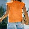 Amarmia Women's Mock Neck Knit Sweater Vest Sleeveless Casual Trendy Summer Ribbed Pullover Tank Tops Orange view 3