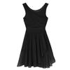 Agoky Women's Asymmetric Chiffon Lyrical Ballet Dance Gymnastics Leotard Dress Flowy High-Low Skirt Black 3X-Large view 4