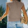 Amarmia Women's Mock Neck Knit Sweater Vest Sleeveless Casual Trendy Summer Ribbed Pullover Tank Tops Khaki view 3