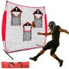 HIGOOD Football Throwing Net with 3 Targets: 6X6FT Quarterback Training net for Passing Accuracy Kids Youth Adults in Backyard view 1