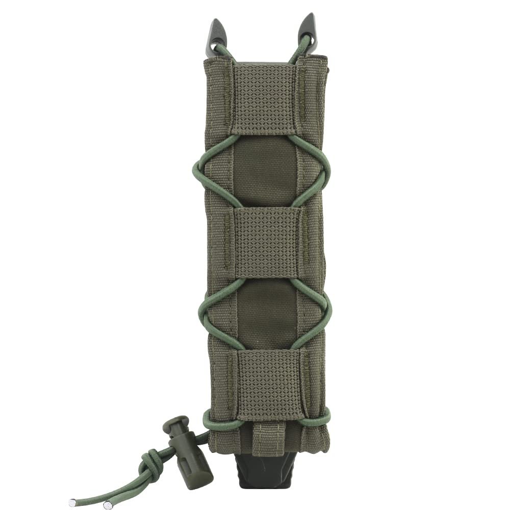Tactical 9MM Single Extended Magazine Pouch with Malice Clip MOLLE Mag Pouch Holster Mag Carrier Hunting Equipment Holder